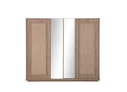 Beiger Schlafzimmer Kleiderschrank Designer 2-türiger Glasschrank Neu