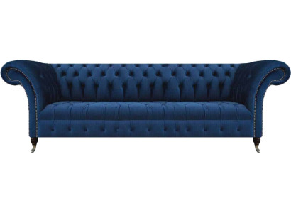 Blau Chesterfield Sofa Viersitzer Couch Designer Polstermöbel Wohnzimmer