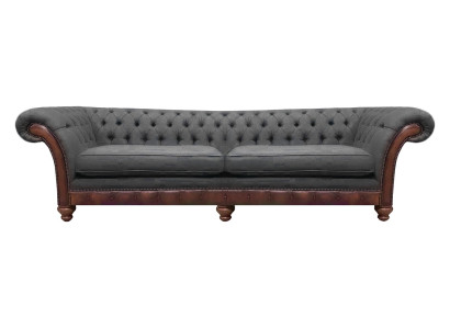 Grau Chesterfield Polstermöbel Sofa Couch Zweisitzer Wohnzimmer Textil Neu