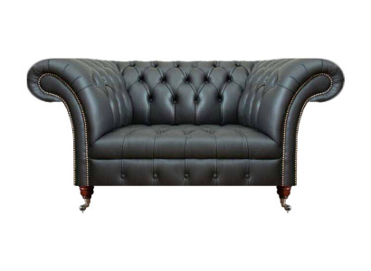 Wohnzimmer Schwarz Sessel Neu Möbel Leder Sitz Couch Polstermöbel Chesterfield