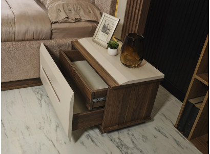 Designer Weiß Braun Nachttische Deluxe Schlafzimmer Möbel Nacht Konsole