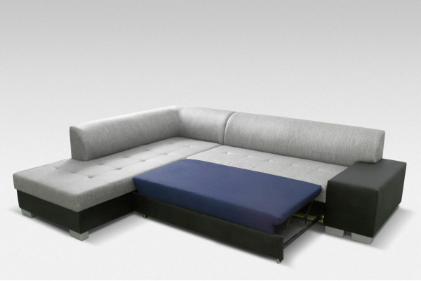 L-Form Designer Sofa mit Bettfunktion Wohnlandschaft Schlafsofa Ecksofa Couch
