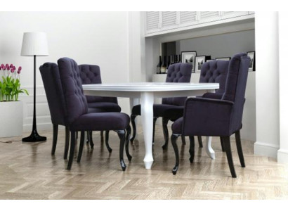 6x Chesterfield Sessel Lehn Textil Sitz Polster Stuhl Designer Esszimmer Stühle