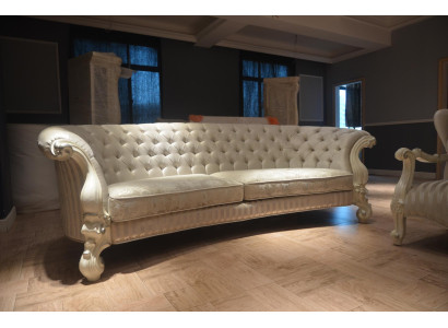 Sofa 4 Sitzer Couch design Polster Chesterfield Sitz Garnitur Leder Textil 
