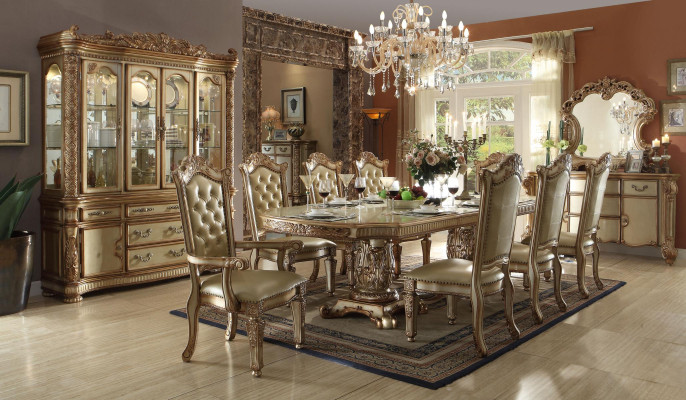 Königliche 7tlg. Esszimmer Garnitur Esstisch 6x Stühle Barock Rokoko Stil
