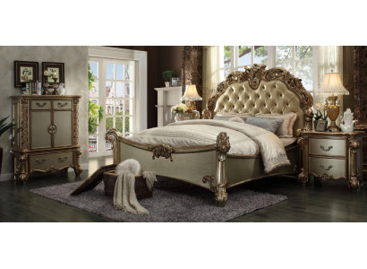 Design Luxus Schlafzimmer Set Bett 2x Nachttische Deko Kommode Garnitur