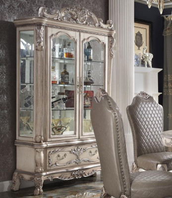 Tisch Set Garnitur Esstisch 6 Stühle Luxus Stil Möbel 8tlg Stuhl Gruppe Vitrine