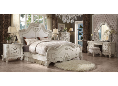 Klassisches Schlafzimmer Set Bett Nachttisch Hocker Schminktisch Spiegel