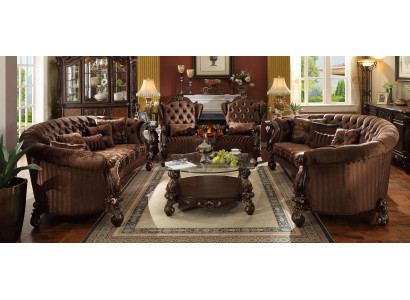 Luxus Chesterfield Sofagarnitur 3+2+1 Sitzer mit Möbel Couchtisch Couch