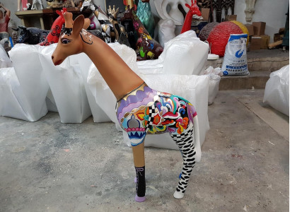 Abstrakte Deko Figur Statue Skulptur Figuren Statuen Skulpturen Giraffe Giraffe