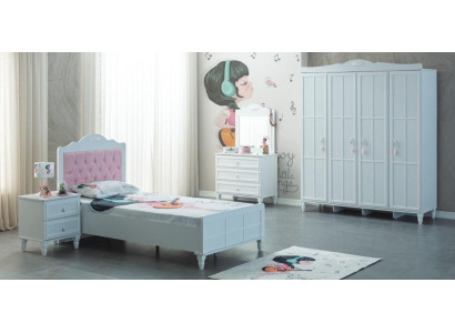 Luxus Komplette Kindermöbel Kinderbett Weiß Holz Set 5tlg Kinderzimmer