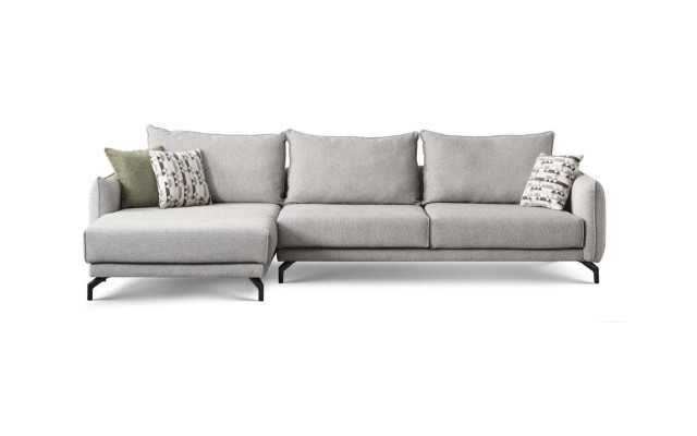 Couch L Form Ecksofa Wohnlandschaft Große Sofa Grau Modern Polstersofa
