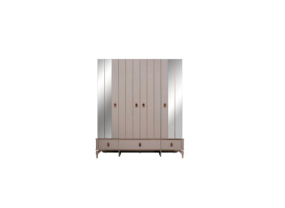 Kleiderschrank Kinderschrank Holzschrank Schrank Holz Beige Spiegel