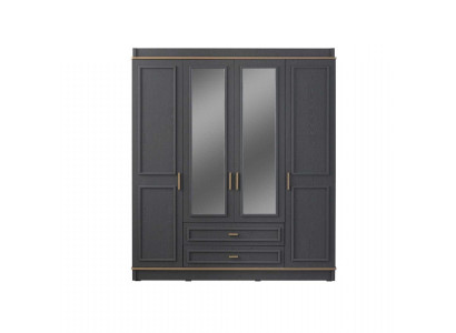 Kleiderschrank Kinderschrank Schrank Holz Spiegel Grau Holzschrank