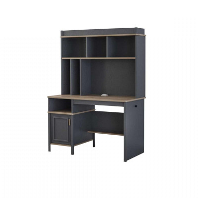 Schreibtisch Regale Bürotisch Computertisch Holz Grau Kinderzimmer