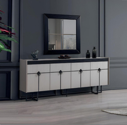Esszimmer Möbel Sideboard mit Spiegel Design Komplett Neu Einrichtung