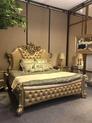 Bett Design Doppelbett Betten Luxus Klassiker Barock Chesterfield 184x214cm neu