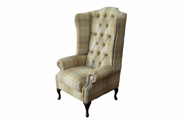Sessel Couch Polster Sitz Designer Textil 1 Sitzer Polster Chesterfield
