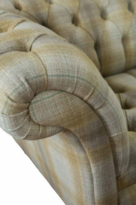 Sessel Couch Polster Sitz Designer Textil 1 Sitzer Polster Chesterfield