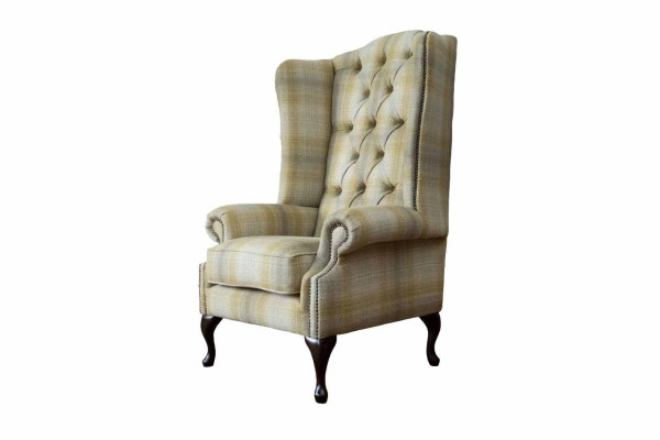 Sessel Couch Polster Sitz Designer Textil 1 Sitzer Polster Chesterfield