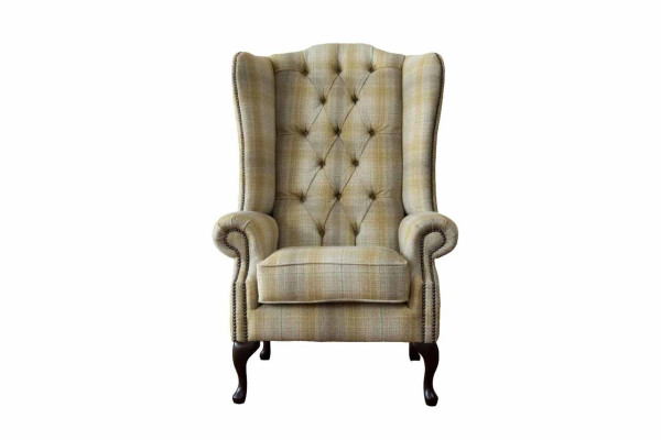 Sessel Couch Polster Sitz Designer Textil 1 Sitzer Polster Chesterfield
