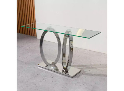 Designer Luxus Konsole Tisch Konsolen Tische Edelstahl mit Glas Design