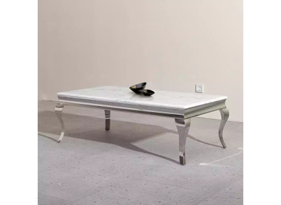 Couchtisch Design Wohnzimmer Luxus Tisch Sofa Beistelltisch 130x70 Silber
