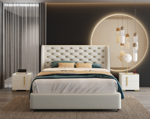 Schlafzimmer Möbel Designer Bett Bettgestell Doppelbetten Eleganz Holz