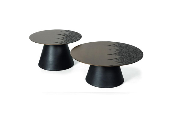 Set 2x Couchtisch Designer schwarzer Farbe Wohnzimmertisch Tische