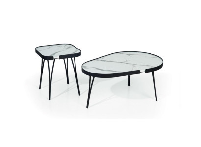 Moderner Couchtisch 2x für Wohnzimmer Luxur Möbel Schwarz Möbel