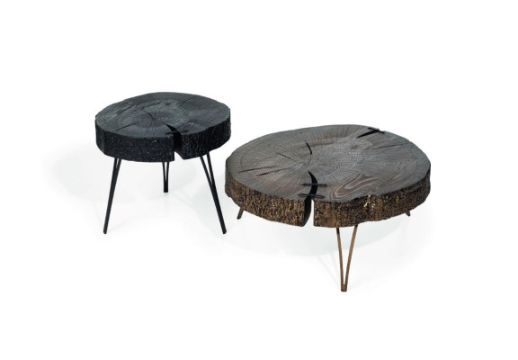 Modern Holz Luxus Rund 2x Couchtische Möbel Design Wohnzimmer 2tlg