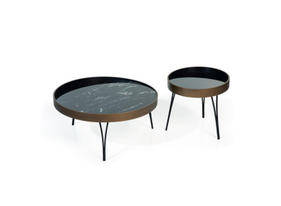 Designer Couchtisch Modern Set Luxus 2x Tische Runde Beistelltische 2tlg