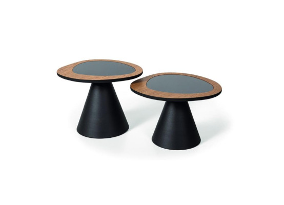Designer Couchtisch Set 2x Tisch Wohnzimmer Stil Schwarzer 2tlg.