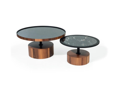 Luxus Couchtische Tisch Glas Tische braun Design Möbel Set Doppel Set