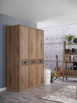 Kleiderschrank Schrank Holzschrank Schlafzimmer Möbel Holz Braun Neu