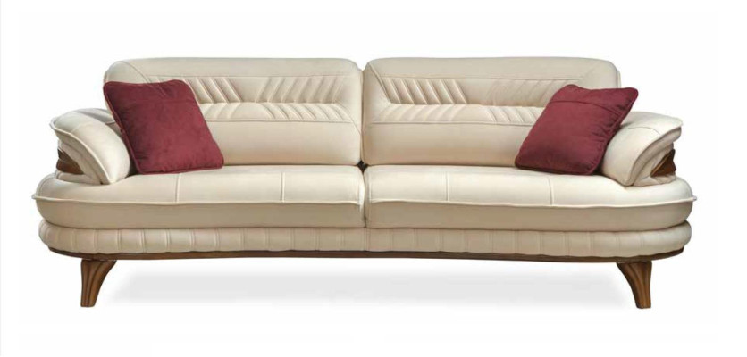 Gruppe Sofagarnitur 3+3+1 Sitzer Luxus Sofa Sessel Sofas Stoff Set