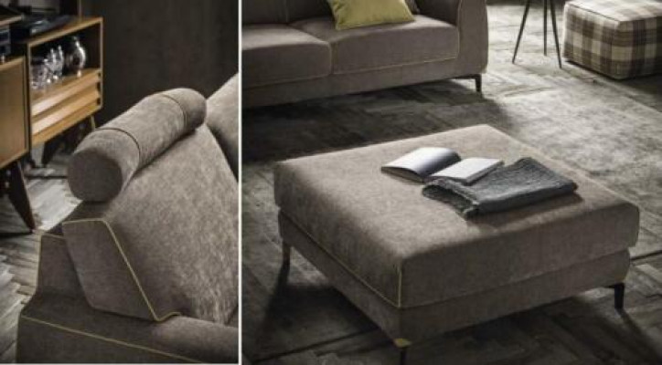 Italienische Eckcouch Sofa Couch Sofas Couchen Eck Garnitur Möbel Stoff Textil