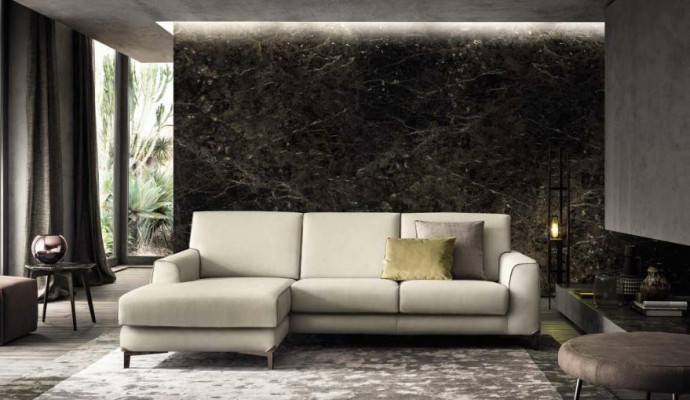 Italienische Eckcouch Sofa Couch Sofas Couchen Eck Garnitur Möbel Stoff Textil