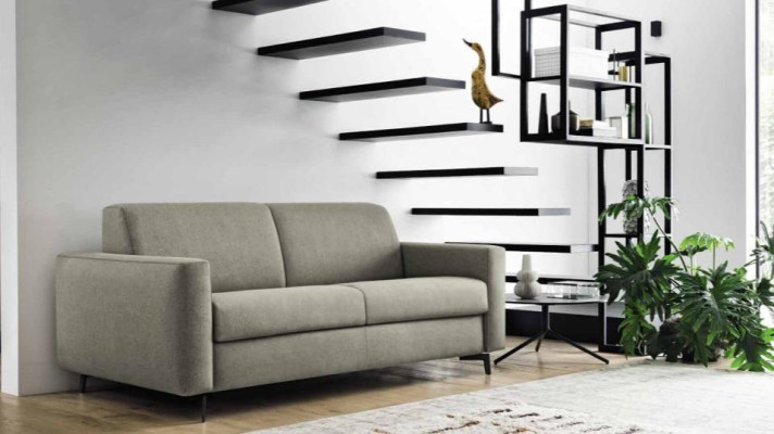Wohnlandschaft Polstersofa Loungesofa Dreisitzer Sofa Stoffsofa Couch Italien