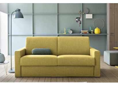 Zweisitzer Designer Sofa 2 Sitzer Gelb Stoffsofa Schlafsofa italienische Möbel