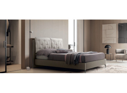 Designer Bett Schlafzimmer Betten Textil Hotel Luxus Stoff Polster Sitz Italien