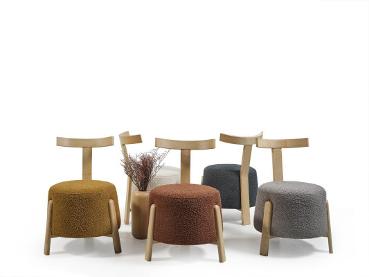 Stuhl Esszimmer Polsterstuhl Lounge Weiß Textil Sitz Sessel Holz Neu