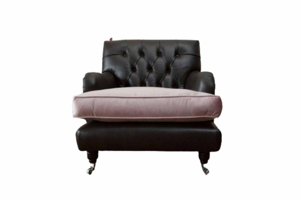 Sessel Design Sofa Relax Lounge Braun Polster Luxus Chesterfield Neu