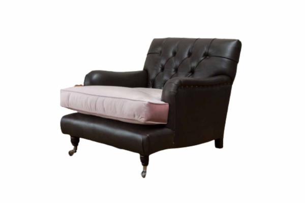 Sessel Design Sofa Relax Lounge Braun Polster Luxus Chesterfield Neu