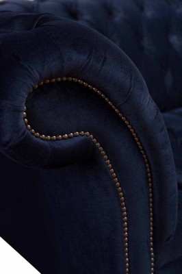 Luxus Sofa Dreisitzer Blau Stoff Textil Stil Couch Sofas Couchen Möbel
