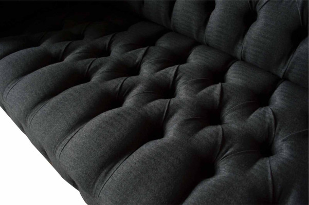 Design Chesterfield Stoff Couch Sofa 2 Sitzer Polster Textil Stoff Neu