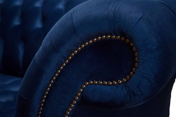 Englische Chesterfield Büro Sitzmöbel Einrichtung Sofa Couch 2 Sitz Royalblau
