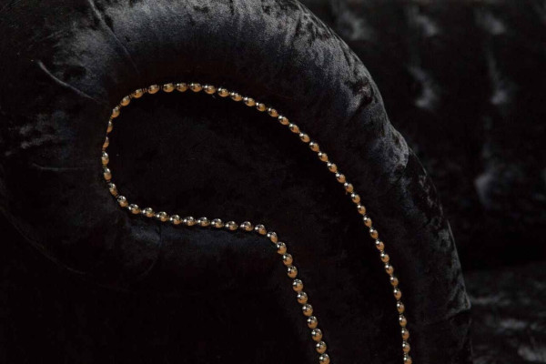 Englische Chesterfield Büro Sitzmöbel Einrichtung Sofa Couch 2 Sitz Schwarz