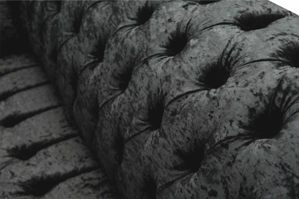 Englische Chesterfield Büro Sitzmöbel Einrichtung Sofa Couch 2 Sitz Schwarz