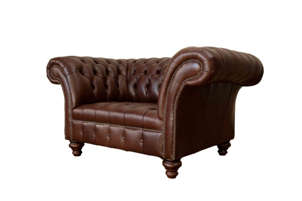Chesterfield Sofa Wohnzimmer Sofas Couch Polster Leder Modern 1,5 Sitzer